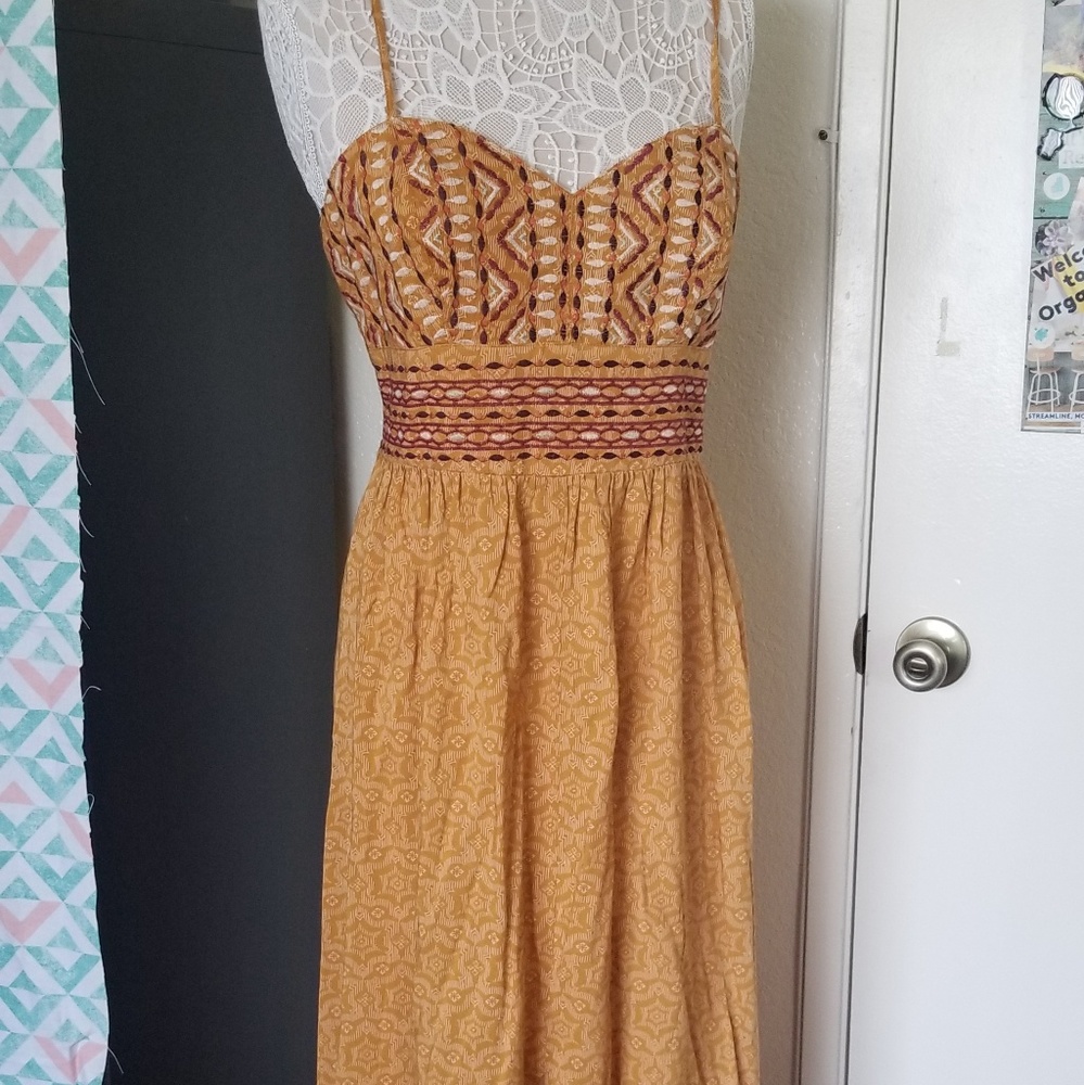 Beautiful mustard yellow/tribal maxi dress